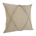 thumbnail image 6 of Woven Paths Sara 20" x 20" Taupe Shag Diamond Cotton Adult Decorative Throw Pillow, 6 of 9