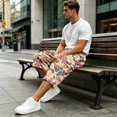 thumbnail image 5 of LTTVQM Camo Print Cargo Capri Shorts Dark Oak Topo Camo Multi Side Pockets Drawstring Waist Mens Walking 3/4 Capri Trousers Vermilion 3XL, 5 of 7