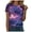 Purple, variant on WNEGSTG Blue Oversized Tshirts for Women, Women's Spring Summer Round Neck Incredible Starry Print Loose Casual Short Sleeved Top