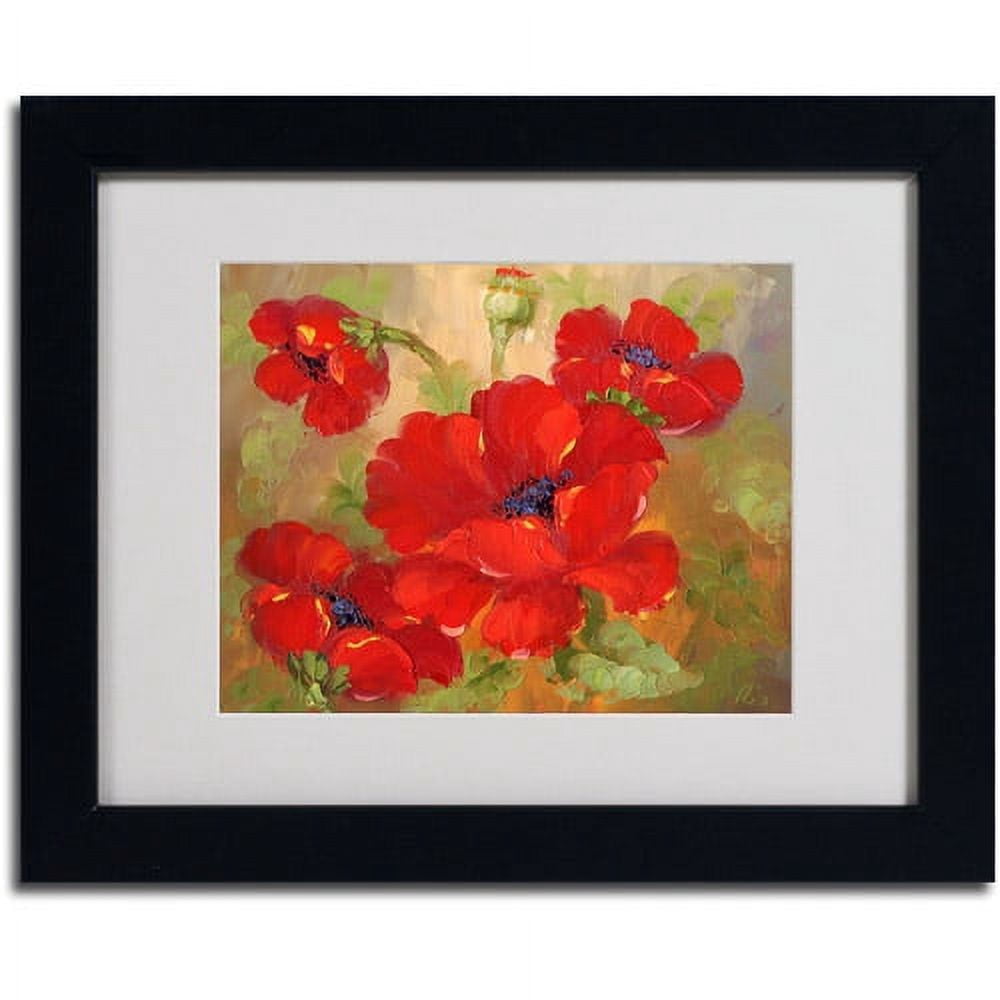 Trademark Fine Art "Poppies" Framed Matted Art