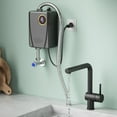 thumbnail image 3 of Instant Electric Tankless Water Heater 110V, 3000W Small Instant Digital Display Hot Water Heater, Hot Water Output of 1.3 GPM, Under Sink Water Heater for Kitchen Bar Hair Salon (Black), 3 of 7