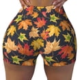 thumbnail image 2 of Fuzoiu Colorful Maple Leaves Print Women's Workout Shorts,Workout Biker Shorts Women,Exercise Fitness Shorts,Scrunch Short, Athletic Shorts for Gym Yoga Running Sport Active-XX-Large, 2 of 8