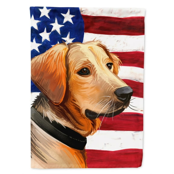 Carolines Treasures CK6691CHF Schiller Hound Dog American Canvas House Size Outdoor-Flags, Multicolor