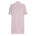 thumbnail image 2 of Patlollav Midi Dresses for Women, Women's V-Neck Shirt Dress Solid Color Straight-Leg Casual Lace Short-Sleeve Dress, 2 of 6