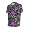 thumbnail image 2 of Rocae Floral for Men's Short Sleeve Polo Shirt, Quick Drying Performance Moisture Wicking Sports Men's Golf Shirt Small, 2 of 9