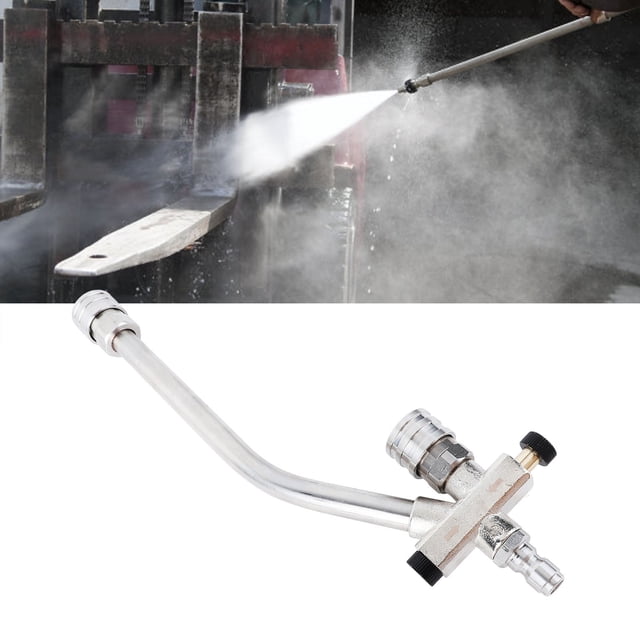 Accessoire de Nettoyeur Haute Pression Double Embout, Rallonge de Nettoyeur Haute Pression Double Connecteur Canon à Mousse en Acier Inoxydable Commutable Accessoire Double Connecteur pour la Maison