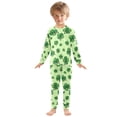 thumbnail image 3 of Lucky Clover Pattern Cotton Pajamas 2 Piece Set Sleepwear Soft and Comfortable Homewear Nightwear, 3 of 7