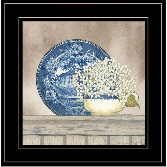 Farmhouse Blues I by Linda Spivey Framed Print Wall Art Wood Multi-Color