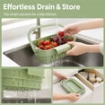 thumbnail image 5 of Foldable Hanging Sink Drain Basket, Space-Saving Kitchen Colander with Quick-Drain Design, Versatile Sink Strainer Basket for Fruits, Vegetables, Utensils & Dish Drying(Green), 5 of 5