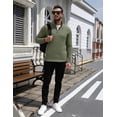 thumbnail image 5 of COOFANDY Men's Quarter Zip Pullover Sweater, Soft Knit Mock Neck Long Sleeve Casual Thermal Pullover, Lightweight Warm Half Zip Sweatshirt for Fall Winter Golf Hiking, 5 of 9