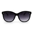 thumbnail image 2 of Womens Pyramid Stud Boyfriend Style Horn Rim Sunglasses Shiny Black Gradient Black, 2 of 4