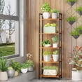 thumbnail image 5 of 5 Tier Bookshelf with Drawer, Tall Narrow Bookcase with Shelves, Wood and Metal Bookshelves Storage Organizer, Industrial Display Standing Shelf Unit for Bedroom, Living Room, 5 of 5