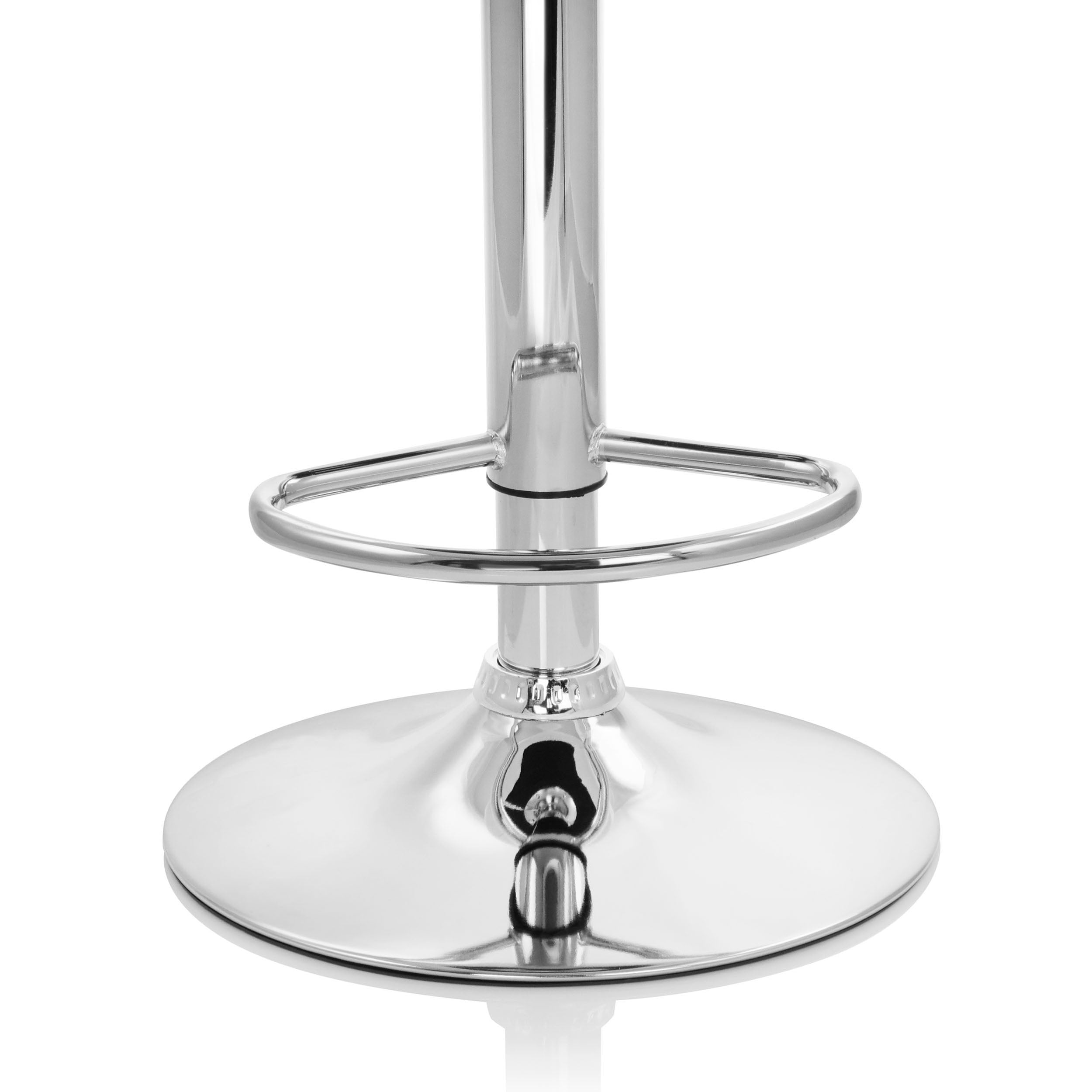 Elama Bar Stool with Adjustable Height & Swivel, White and Chrome, Set of 2