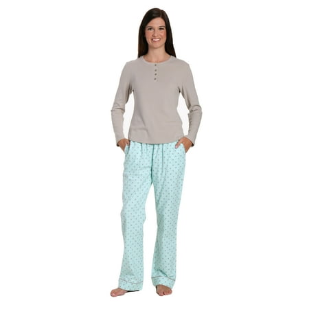 Flannel Loungewear - Noble Mount Women's Premium Cotton Flannel Loungewear Set with Pockets