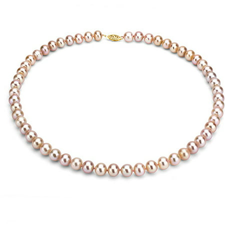 Ultra-Luster 6-7mm Pink Genuine Cultured Freshwater Pearl 18 Necklace and 14kt Yellow Gold Filigree Clasp