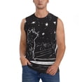 thumbnail image 6 of Daiia Star Gazing Cat Illustration Printed Men's Tank Tops,Casual Soft Sleeveless Gym Muscle Shirts Bodybuilding Tee-X-Large, 6 of 8