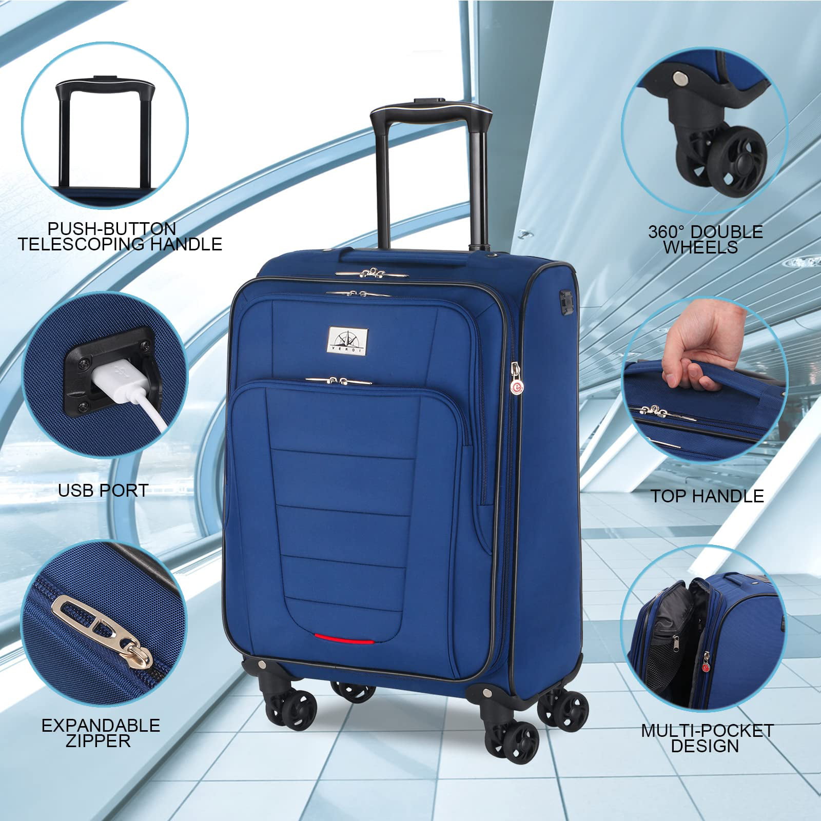 Shop Verdi Luggage Carry On 20 Inch Abs Hard – Luggage Factory