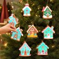 thumbnail image 5 of 8-Piece Christmas House Hanging Ornament Set, Cute Cabin Tree Decorations for Winter Holiday Family Decor., 5 of 6