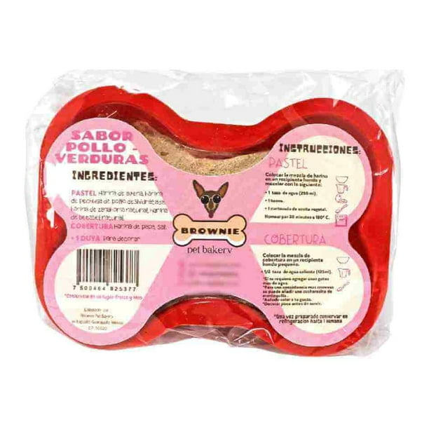 Molde y pastel para perro 260 grs, molde de silicon y harina para pastel sabor pollo-verduras para perros de todas las razas y tamaños
