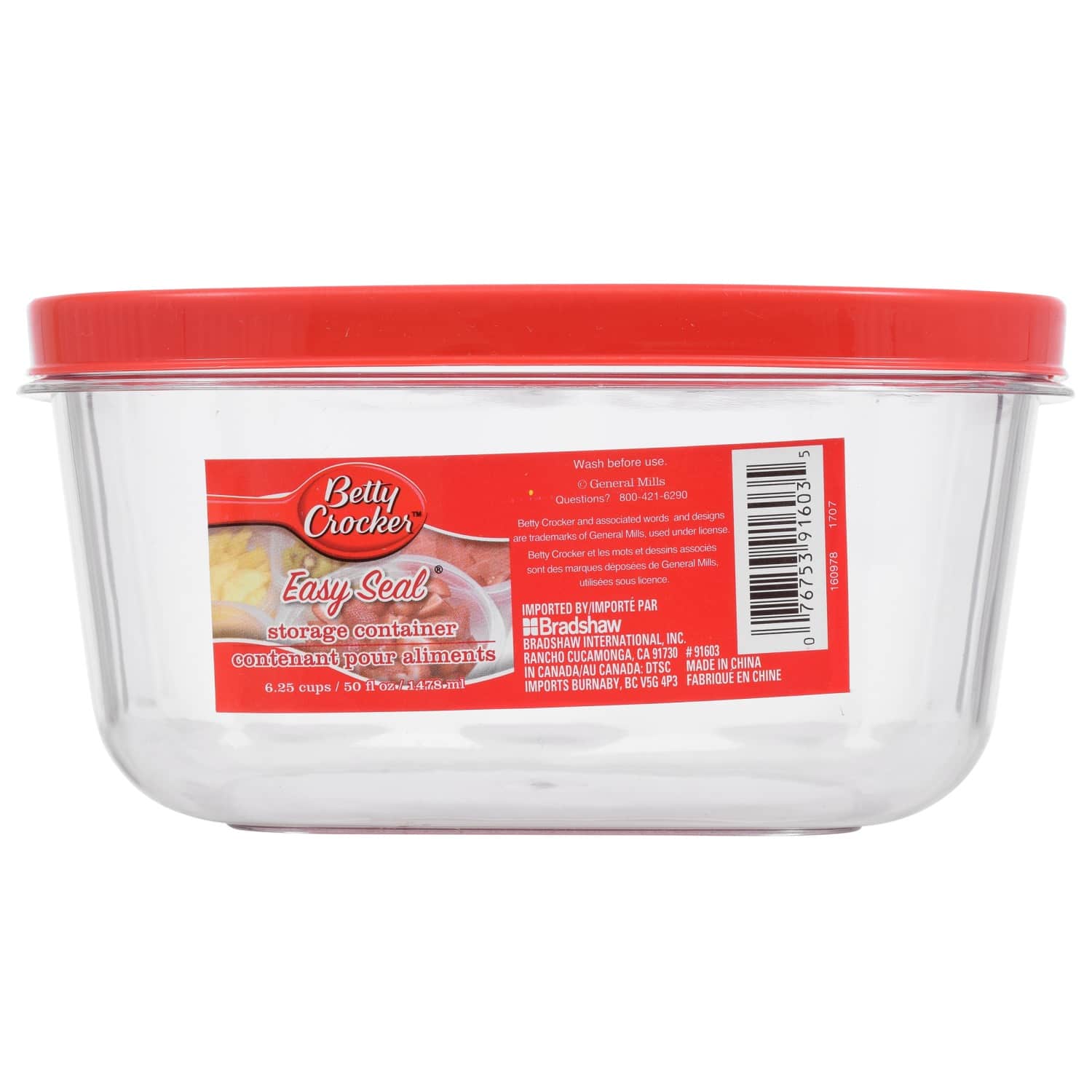 Betty Crocker Easy Seal Square Storage Containers, 50 oz