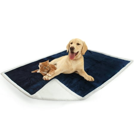 UPC: 0819594020888 | PetAmi WATERPROOF Dog Blanket For Medium Large Dog  Pet Puppy Blanket Couch Cover Protection  Sherpa Fleece Cat Blanket  Sofa Bed Furniture Protector Reversible Soft Plush Washable  60×40 Navy Blue