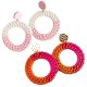 thumbnail image 1 of Pendientes de rafia Laklulu Joyas para mujer, pendientes de aro trenzados con hierba tropical de verano únicos hechos a mano de Bohemia, 1 of 5