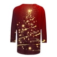 thumbnail image 5 of Zedker Womens Tops 3/4 Sleeve Shirts Round Neck Loose Casual Floral Print Blouses Tshirts Multicolor Plus M, 5 of 5