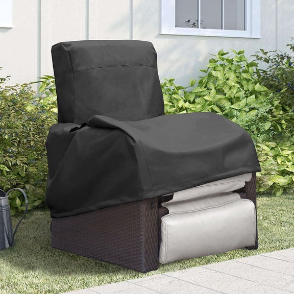 Umi Patio-Outdoor Patio Recliner Chair Black Protective Cover, Waterproof Furniture Cover