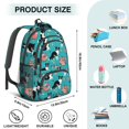 thumbnail image 5 of Border Collie and Floral Blue Pattern Backpack for School, Cute School Bag with Adjustable Shoulder Straps and Padded Back, 16.9"x12.6"x5.9", 5 of 5