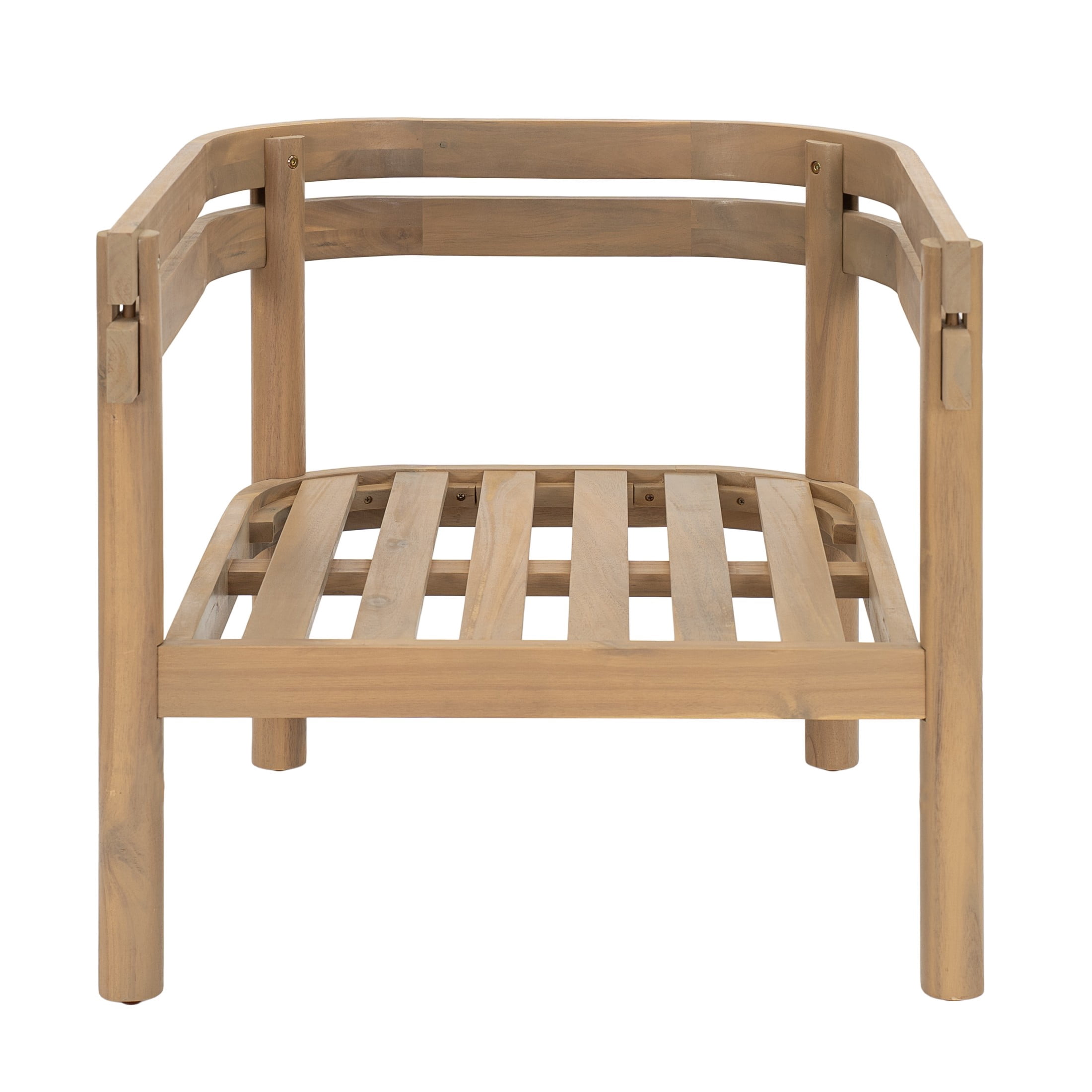 Christopher Knight Home Acacia Wood Patio Club Chair with Water-Repellent Cushions, Light Brown+Beige, Set of 2
