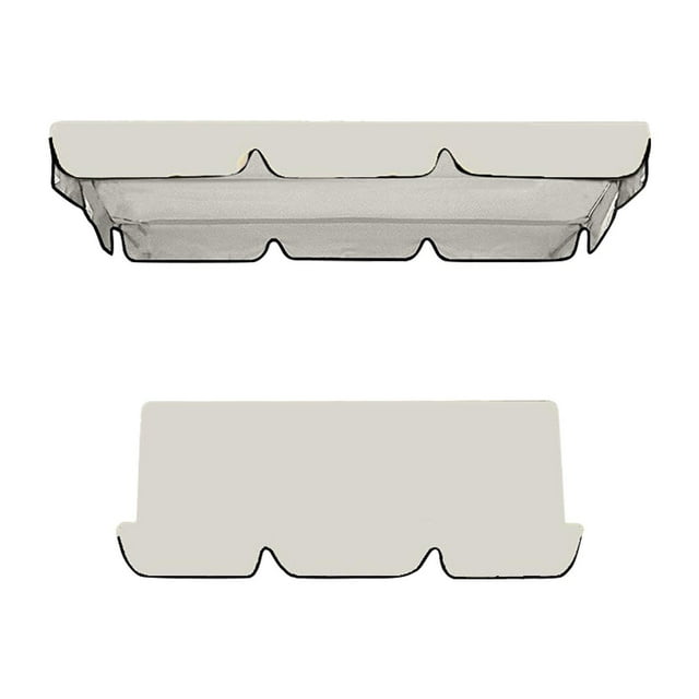 yulier Auvent de Balançoire et Housse de Coussin de Remplacement pour Chaise de Balançoire Extérieure, Housse de Coussin Imperméable et Résistante au Soleil pour Balançoire de Jardin, Beige