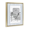 thumbnail image 3 of Stupell Industries Vintage Bath Sink Stripes Gold Framed Floater Canvas Wall Art design by Lettered and Lined, 21 x 17, 3 of 9