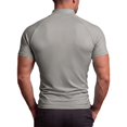 thumbnail image 3 of EOYWHK Men's Athletic Shirts & Tees Mock Neck Soft Stretch Compression Shirts Short Sleeve Slim Fit Casual Tee for Sport Training Workou Gray L, 3 of 5