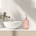 thumbnail image 2 of Unique Bargains 1 Pc Durable Vertical Stripes Soap Dispenser 13.53oz Orange Silver Tone, 2 of 6