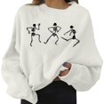 thumbnail image 2 of Suéter de cuello redondo para mujer ligera con estampado para el otoño Blanco s Zulema Sudadera de Crewneck, 2 of 6