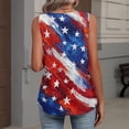 thumbnail image 5 of 4th Of July Tank Tops for Women Usa Flag Print Botton Down Scoop Neck Sleeveless Tunics Celebration Plus Size Summer Casual T-Shirts,XL,#01 Red, 5 of 5