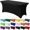 thumbnail image 1 of GFDYREE Spandex Tablecloth 8FT Stretch Table Cover Fitted Rectangular Tables, Universal Stretch Patio Table Cloth for Wedding, Banquet, Party and Event（Black, 8FT, 1 of 7