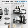 thumbnail image 2 of 5-Pack Rustproof Stainless Steel Shower Caddy Set– No Drill Adhesive Bathroom Organizer, Space-Saving Shower Shelves for Apartment Essentials, Bathroom/Kitchen Storage Home Decor-L Size, 2 of 4