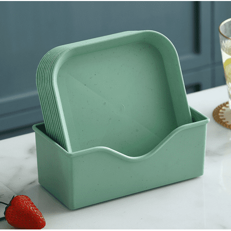 5/10Pack Unbreakable Wheat Straw Plates Dinner Dishes + Base Dishwasher & Microwave Safe