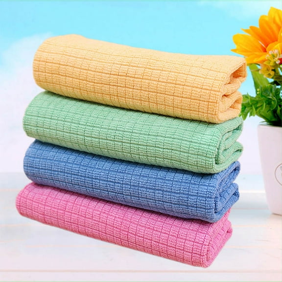 COSMOBETTY Kitchen Washcloths For Dishes Microfiber Fabric 4Pcs 15.7x11.8in Multipurpose