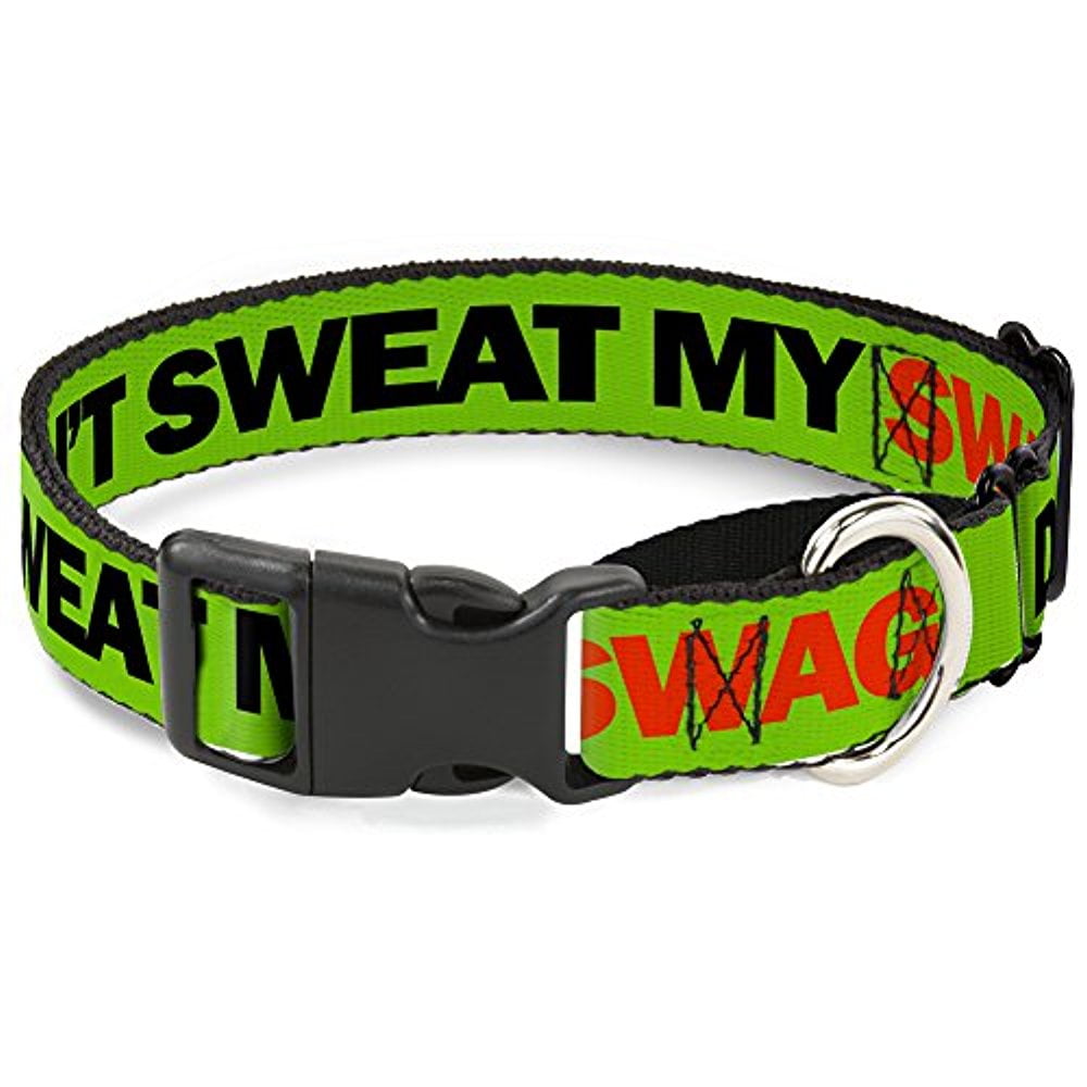 buckle-down don't sweat my swag neon green black red martingale dog collar