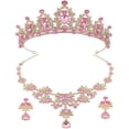 thumbnail image 3 of 1 juego de joyas nupciales, corona y joyas nupciales, conjunto de joyas de boda, tiara nupcial, pendientes y collar, 3 of 6