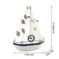 thumbnail image 3 of Sunxin Decorative Wooden Sailboat Ornaments, Home Nautical Wooden Sailboat Ornaments 1Pc 14 Shell Sailboat Rudderhome Nautical Wooden Sailboat Ornament Beach Decoration Retro Wooden Sailboat, 3 of 6