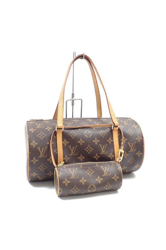 Pre-Owned Louis Vuitton Monogram Papillon 30 handbag for women, M51385, cylindrical shape.