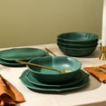 thumbnail image 4 of Stone Lain Baskerville 12-Piece Dinnerware Set Stoneware, Green, 4 of 6