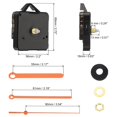 thumbnail image 2 of Uxcell Quartz Clock Movement Replacement Kit 1/2" Shaft for 2 to 3mm Clock Dial Thickness Green/Orange 1 Set, 2 of 7