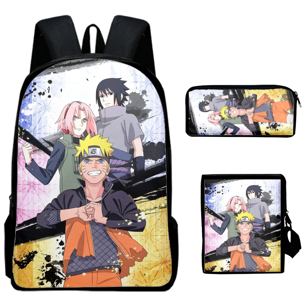Naruto Boys Backpack Kids Elementary School Bags 3D Print Anime Bookbag