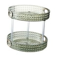 thumbnail image 4 of DOLITY Rotatable Cosmetic Storage Holder Makeup Organizer Desktop Perfume Tray Rack for 2 Tiers Green, 4 of 9