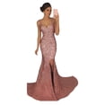 thumbnail image 2 of BAETEUY Women Evening Dress - Deep V Neck Split Hem Sequin Skinny Fishtail Hem Prom Dress, 2 of 8