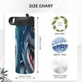 thumbnail image 4 of Susaid Cartoon Cute Shark Print 18oz Sports Insulated Kettle Stainless Steel Water Bottle For Running, Hiking, Cycling, Climbing, 4 of 8